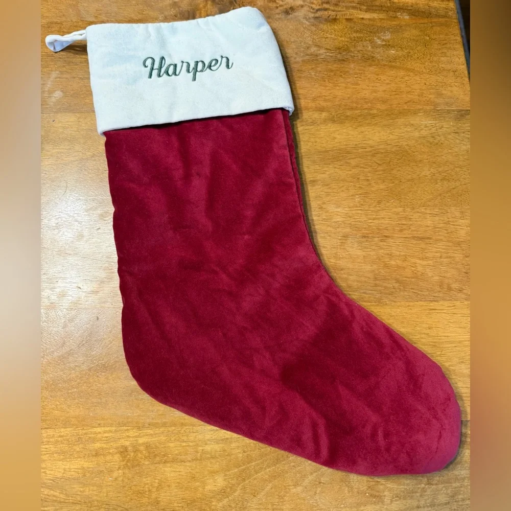 Pottery Barn Stocking Velvet Harper